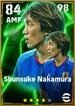 Shunsuke Nakamura eFootball 2026 player card — 84 OVR AMF