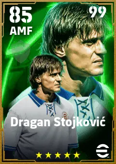 Dragan Stojkovic eFootball 2026 player card — 85 OVR AMF