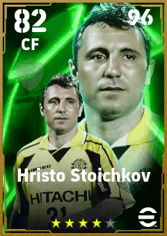 Hristo Stoichkov eFootball 2026 player card — 82 OVR CF