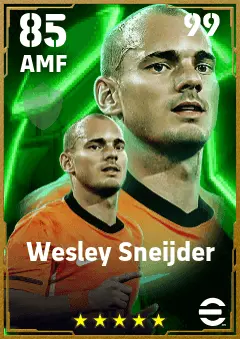Wesley Sneijder eFootball 2026 player card — 85 OVR AMF