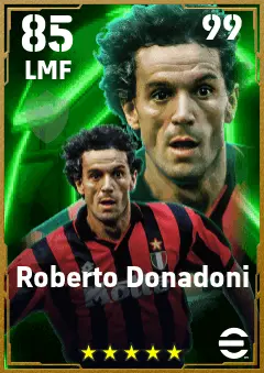 Roberto Donadoni eFootball 2026 player card — 85 OVR LMF