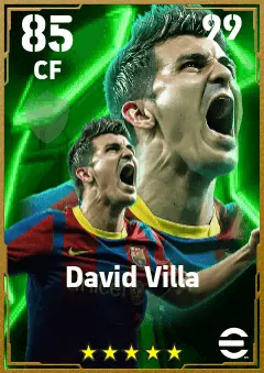 David Villa eFootball 2026 player card — 85 OVR CF