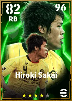 Hiroki Sakai eFootball 2026 player card — 82 OVR RB