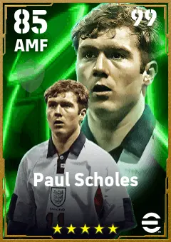 Paul Scholes eFootball 2026 player card — 85 OVR AMF