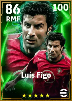 Luis Figo eFootball 2026 player card — 86 OVR RMF