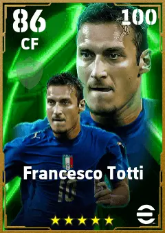Francesco Totti eFootball 2026 player card — 86 OVR CF