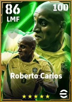 Roberto Carlos eFootball 2026 player card — 86 OVR LMF