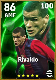 Rivaldo eFootball 2026 player card — 86 OVR AMF