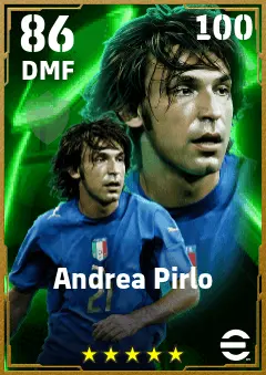 Andrea Pirlo eFootball 2026 player card — 86 OVR DMF