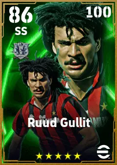 Ruud Gullit eFootball 2026 player card — 86 OVR SS
