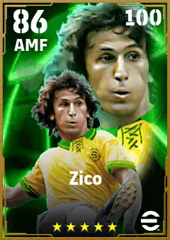 Zico eFootball 2026 player card — 86 OVR AMF