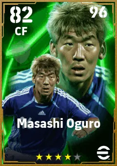 Masashi Oguro eFootball 2026 player card — 82 OVR CF