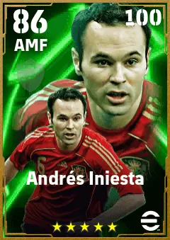 Andres Iniesta eFootball 2026 player card — 86 OVR AMF