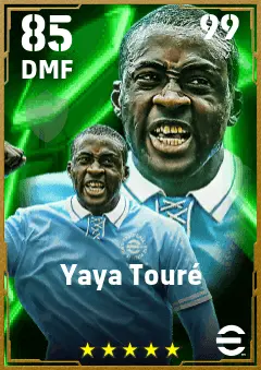 Yaya Toure eFootball 2026 player card — 85 OVR DMF