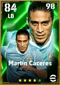Martin Caceres eFootball 2026 player card — 84 OVR LB