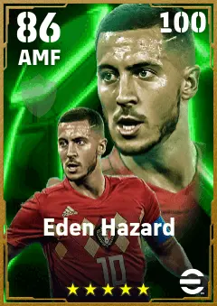 Eden Hazard eFootball 2026 player card — 86 OVR AMF
