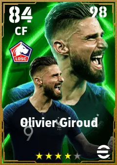 Olivier Giroud eFootball 2026 player card — 84 OVR CF