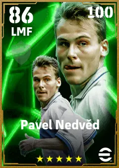 Pavel Nedved eFootball 2026 player card — 86 OVR LMF