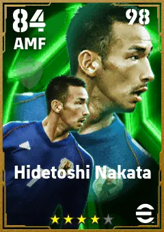 Hidetoshi Nakata eFootball 2026 player card — 84 OVR AMF