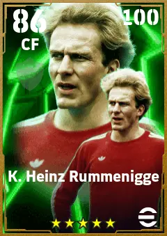 K. Heinz Rummenigge eFootball 2026 player card — 86 OVR CF