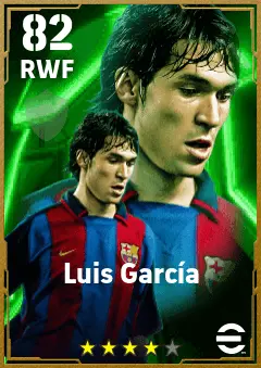 Luis Garcia eFootball 2026 player card — 82 OVR RWF