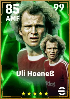 Uli HoeneSS eFootball 2026 player card — 85 OVR AMF