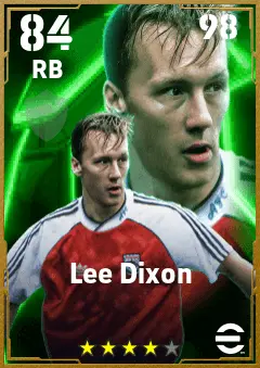 Lee Dixon eFootball 2026 player card — 84 OVR RB