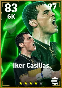 Iker Casillas eFootball 2026 player card — 83 OVR GK