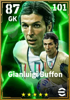 Gianluigi Buffon eFootball 2026 player card — 87 OVR GK