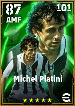Michel Platini eFootball 2026 player card — 87 OVR AMF