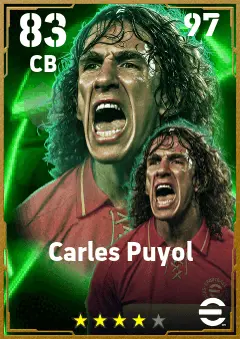 Carles Puyol eFootball 2026 player card — 83 OVR CB