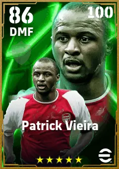 Patrick Vieira eFootball 2026 player card — 86 OVR DMF