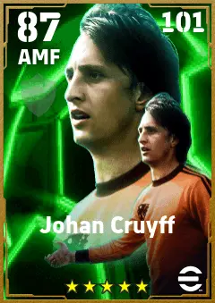 Johan Cruyff eFootball 2026 player card — 87 OVR AMF