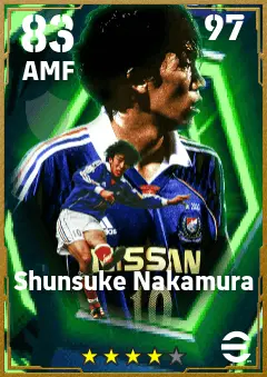 Shunsuke Nakamura eFootball 2026 player card — 83 OVR AMF