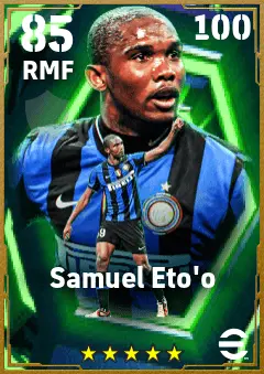 Samuel Eto o eFootball 2026 player card — 85 OVR RMF