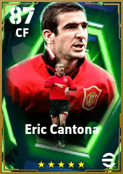 Eric Cantona eFootball 2026 player card — 87 OVR CF