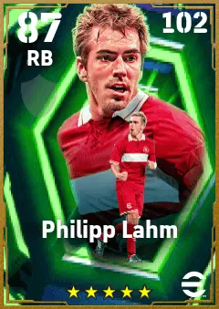 Philipp Lahm eFootball 2026 player card — 87 OVR RB