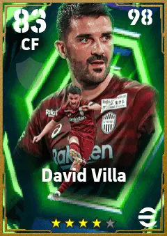 David Villa eFootball 2026 player card — 83 OVR CF