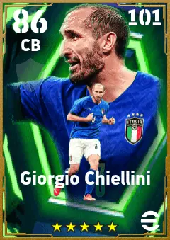 Giorgio Chiellini eFootball 2026 player card — 86 OVR CB