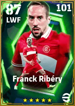 Franck Ribery eFootball 2026 player card — 87 OVR LWF