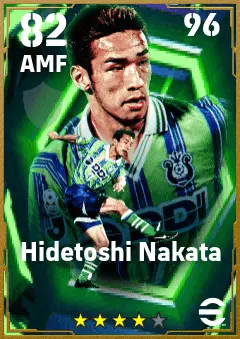 Hidetoshi Nakata eFootball 2026 player card — 82 OVR AMF