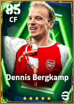 Dennis Bergkamp eFootball 2026 player card — 85 OVR CF