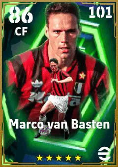 Marco van Basten eFootball 2026 player card — 86 OVR CF