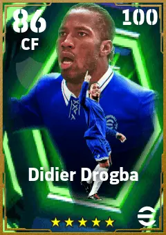 Didier Drogba eFootball 2026 player card — 86 OVR CF