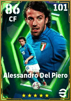 Alessandro Del Piero eFootball 2026 player card — 86 OVR CF