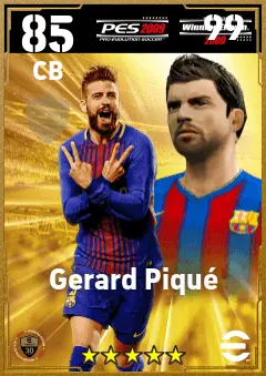 Gerard Pique eFootball 2026 player card — 85 OVR CB
