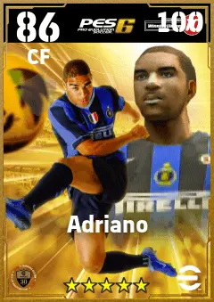 Adriano eFootball 2026 player card — 86 OVR CF
