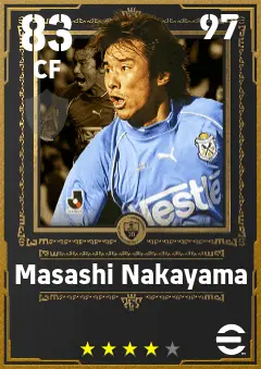 Masashi Nakayama eFootball 2026 player card — 83 OVR CF