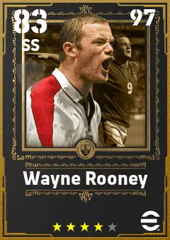 Wayne Rooney eFootball 2026 player card — 83 OVR SS