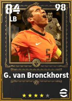G. van Bronckhorst eFootball 2026 player card — 84 OVR LB